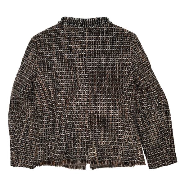'S MaxMara Wool Blazer Women’s 2 Brown Tweed Jacket Designer Savings - Picture 6 of 10